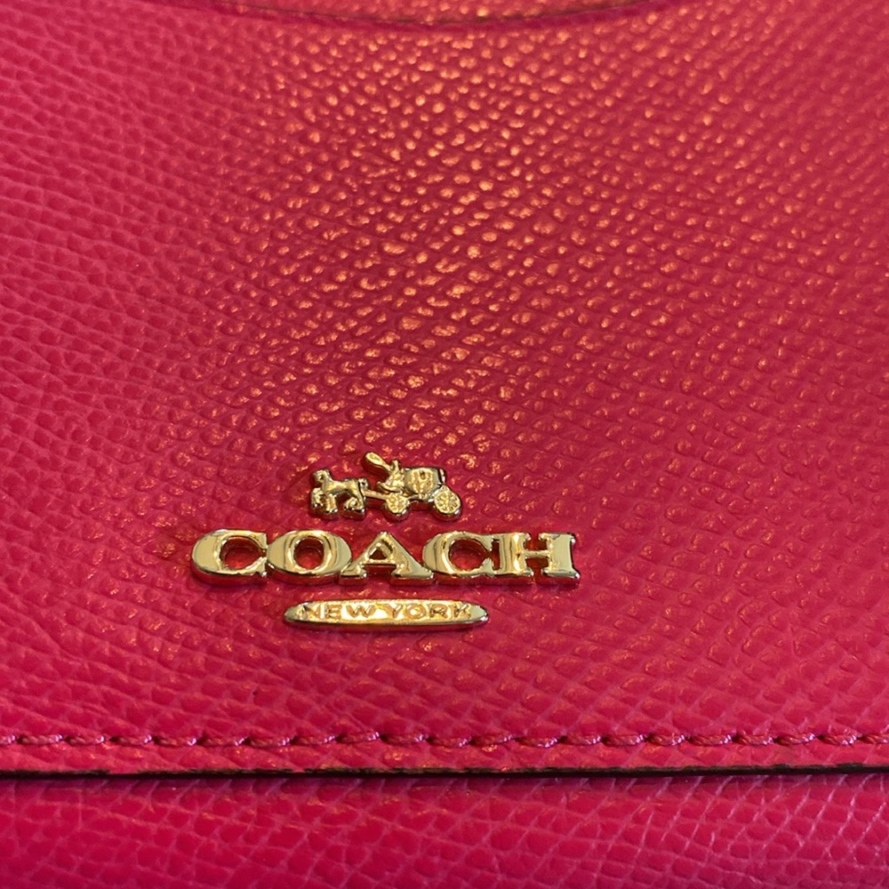 Coach Long Accordion Zip-around Wallet In Leather/Pink Magenta F54007 - Picture 4 of 8